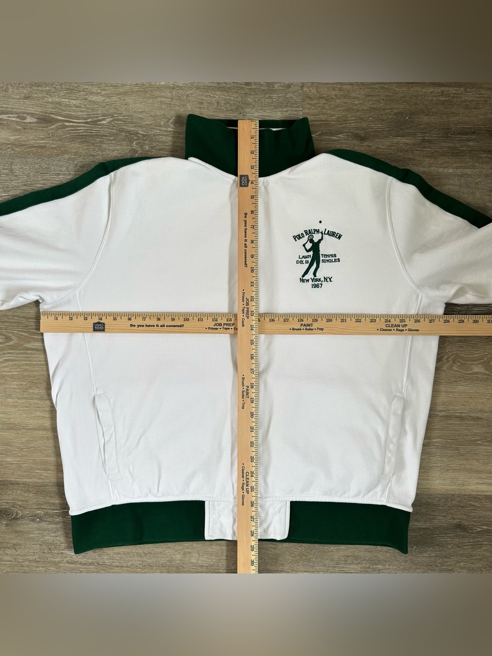 VTG Polo Ralph Lauren Lawn Tennis Track Jacket Mens XXL White Singles New York - Picture 3 of 5